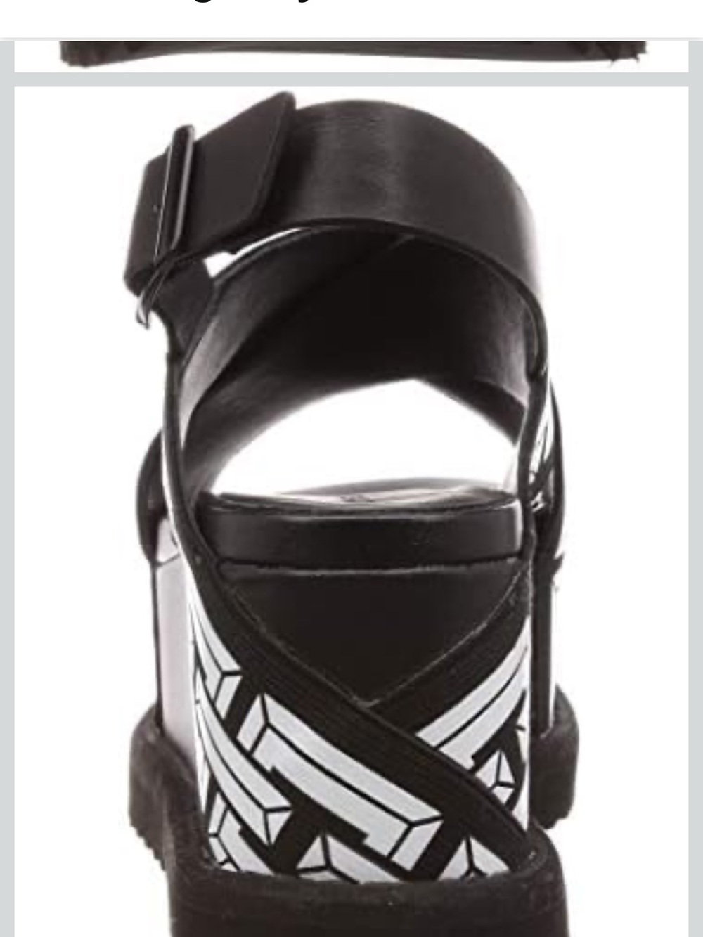 United Nude Black Platform Sandals with White Chain-Print Straps - Picture 4 of 17